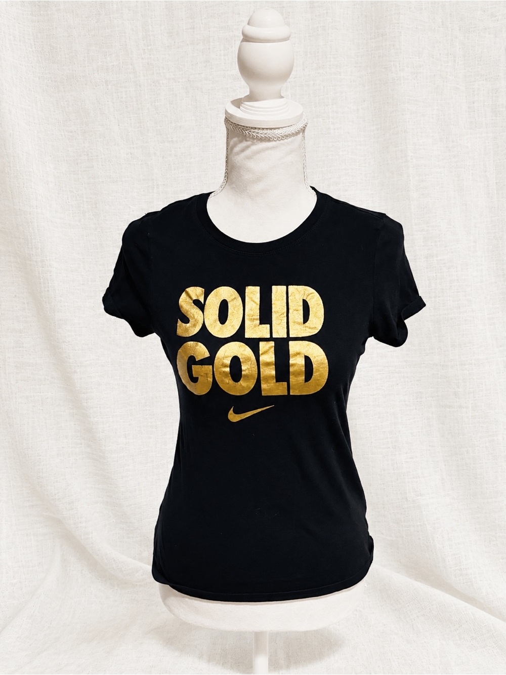 Nike Black Tee with Gold "SOLID GOLD" Graphic